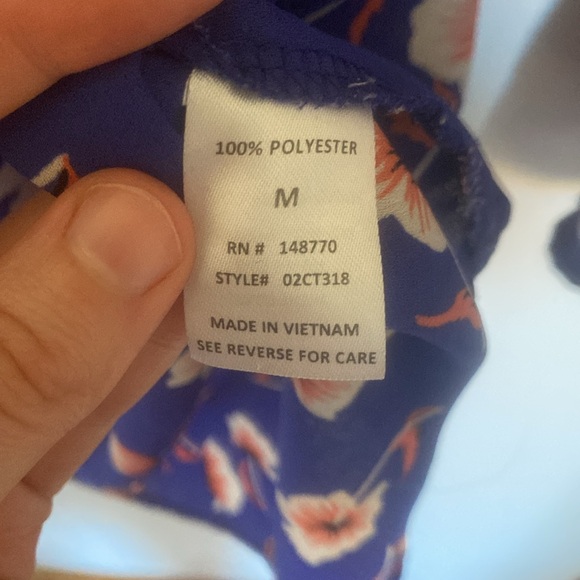 Floral Bright blue with orange and white floral details size medium - Picture 4 of 9